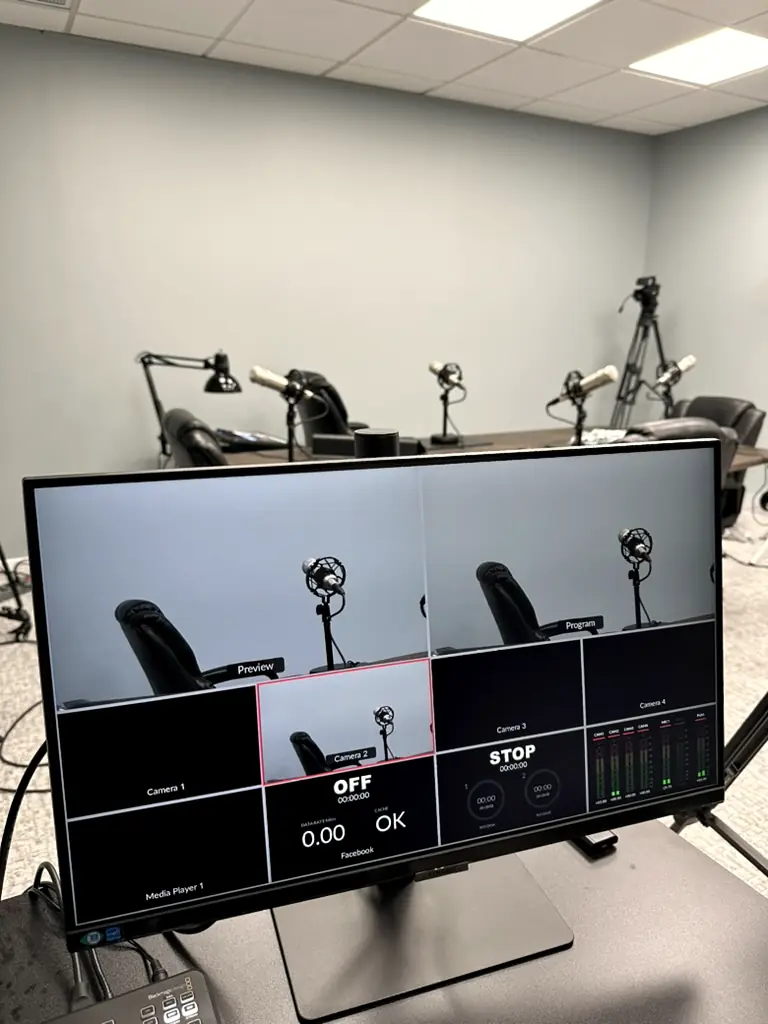 Multiview during a live podcast record