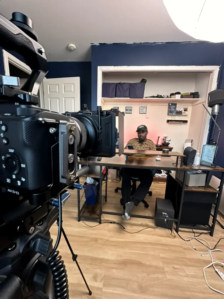 Interview lighting in a small office