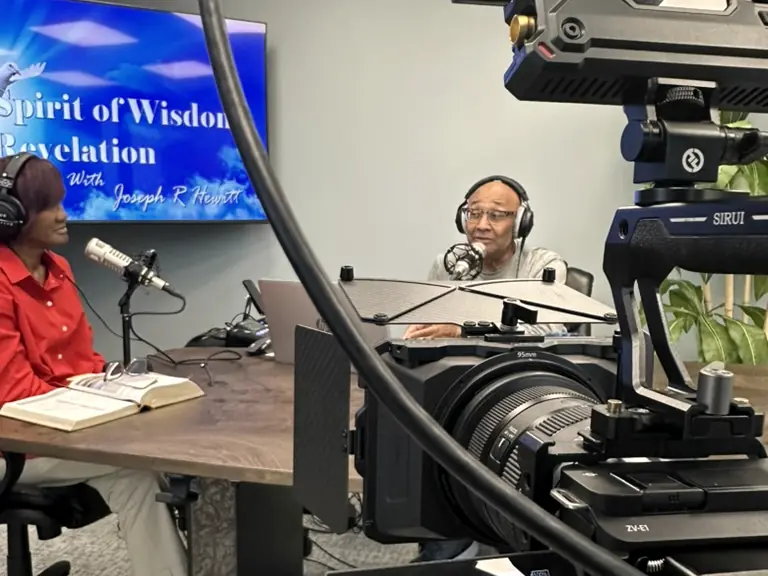 Multi-camera podcast recording session in a studio built by The Field Production